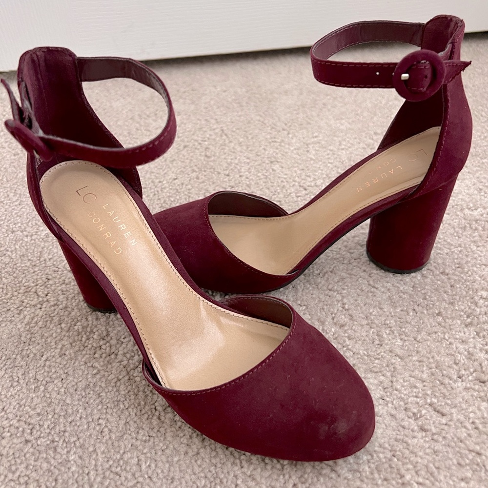 Suede Red Heels